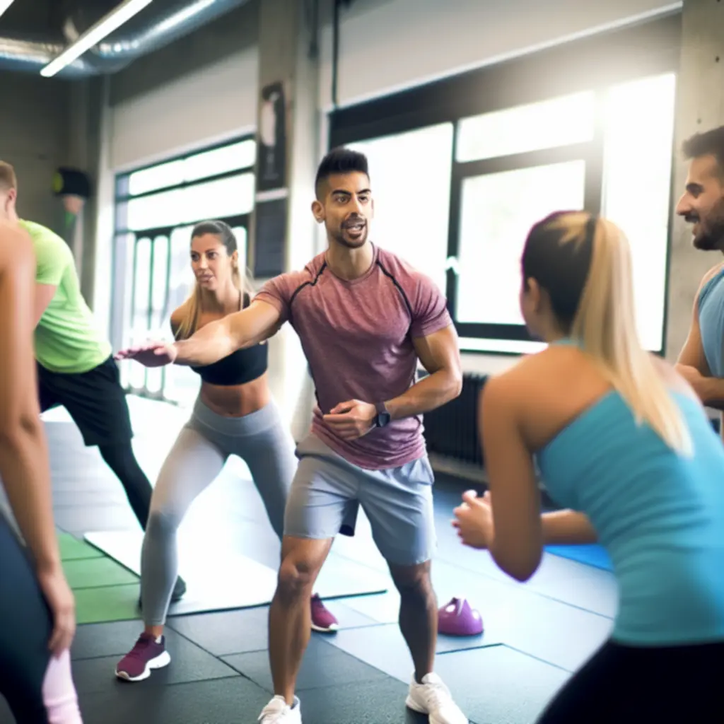 PowerGym személyi edző csoportos órán segíti a vendégeket