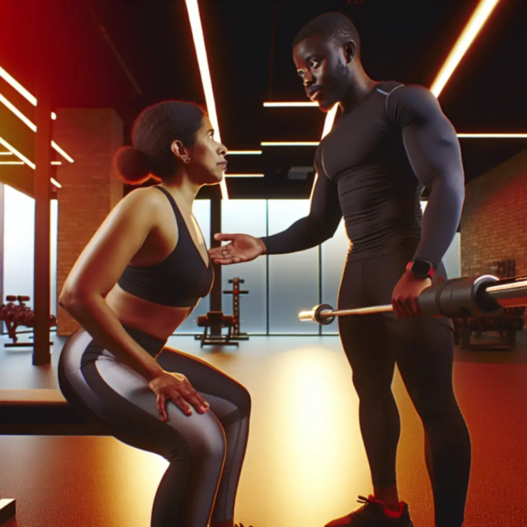 Személyi edző egy vendéget irányít a PowerGymben