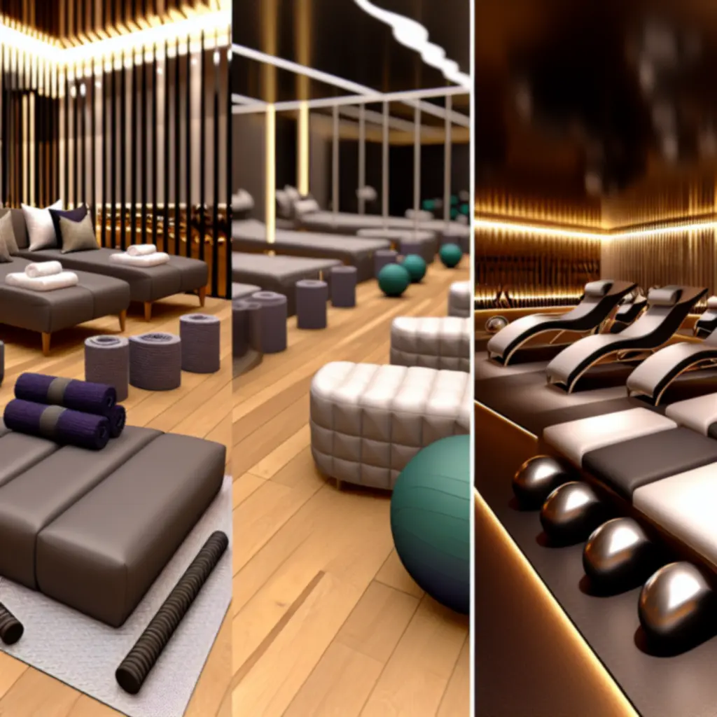 Wellness és regenerációs zóna pihenőrésszel, stretching területtel a PowerGym-ben.